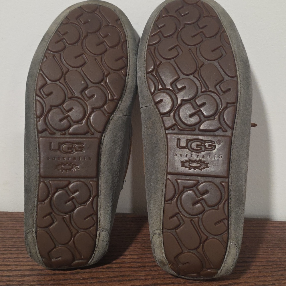 UGG Gray Suede Shearling Mocassins Womens 8 - Picture 6 of 7